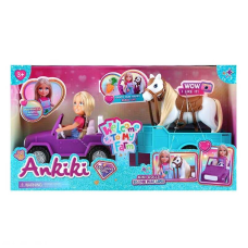 Лялька з аксесуарами 606015 (18) висота ляльки - 13 см, машинка з причепом, кінь, муляж морквинки, в коробці