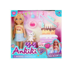 Лялька з аксесуарами 606018 (72) висота ляльки - 13 см, фігурка котика, мисочка, клубок, подарунок, в коробці