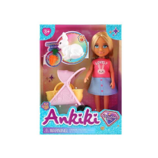 Лялька з аксесуарами 606019 (96) висота ляльки - 13 см, фігурка кролика, візочок для тварин, муляж морквинки, в коробці