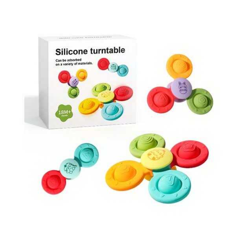 Брязкальце-спінер HLX 203 A-3 (144) 3 спінери, силікон, присоски, в коробці Брязкальце-спінер HLX 203 A-3 (144) 3 спінери, силікон, присоски, в коробці