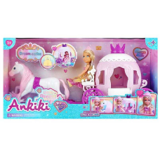 Лялька з аксесуарами 606023 (18) принцеса, карета з конем, висота ляльки 14 см, в коробці