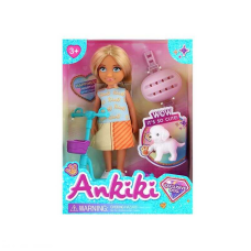 Лялька з аксесуарами 606025 (96) висота ляльки - 13 см, самокат, фігурка песика, захисний шолом, в коробці