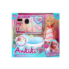 Лялька з аксесуарами 606032 (48) висота - 13 см, ванна, аксесуари, прошите волосся, гумова голова, в коробці