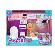 Лялька з аксесуарами 606033 (36) висота - 13 см, рухомі кінцівки, прошите волосся, гумова голова, ванна, аксесуари, в коробці  