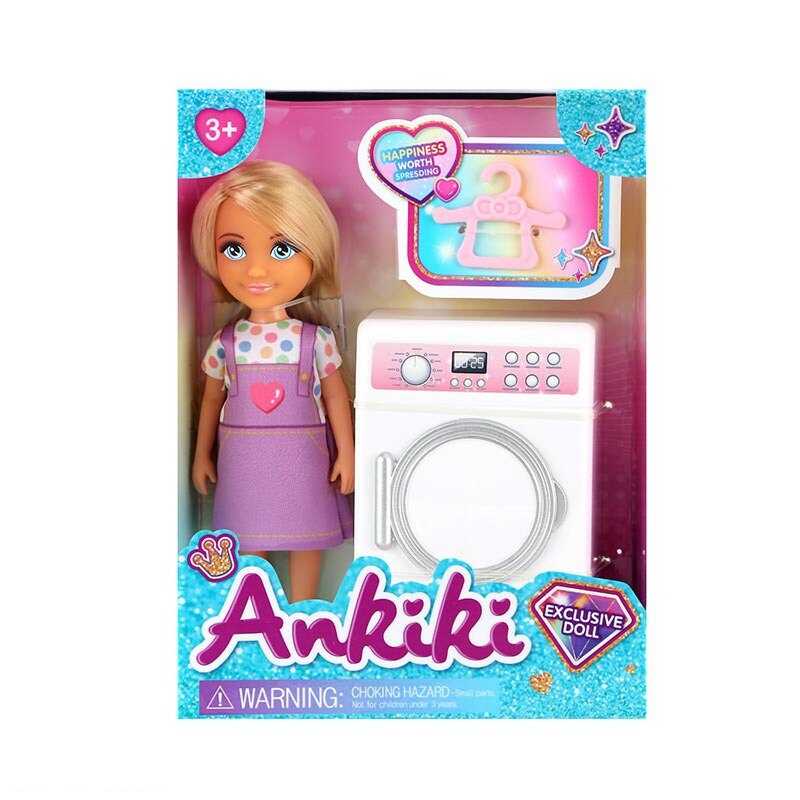 Лялька з аксесуарами 606035 (96) висота ляльки - 13 см, пральна машина, вішалка, в коробці