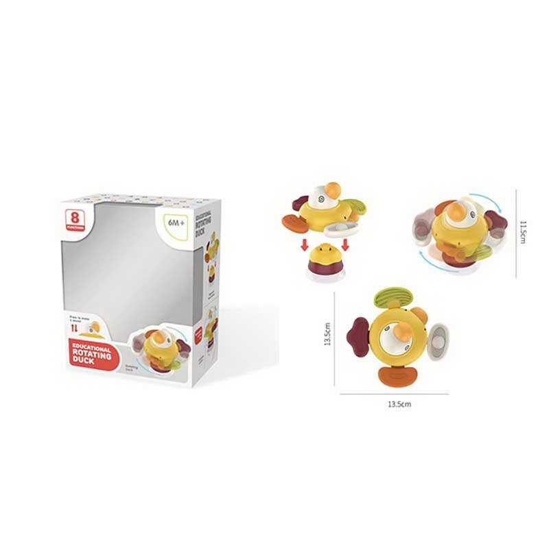 Брязкальце-спінер MD 2180 (48) “Качечка”, прорізувач, пискавка, тріскачка, на присосці, в коробці