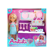 Лялька з аксесуарами 606036 (72) висота - 13 см, рухомі кінцівки, прошите волосся, гумова голова, кухня, посуд, аксесуари, в коробці  