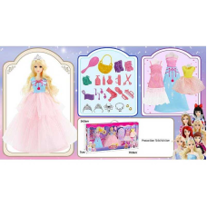 Лялька з аксесуарами 91061 E (18) висота 30 см, діадеми, сережки, намиста, сумочка, сукні, туфлі, в коробці