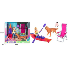 Лялька з аксесуарами ST 5616-14 (36/2) крісло-шезлонг, байдарка, собака, рюкзак, висота 23 см, в коробці