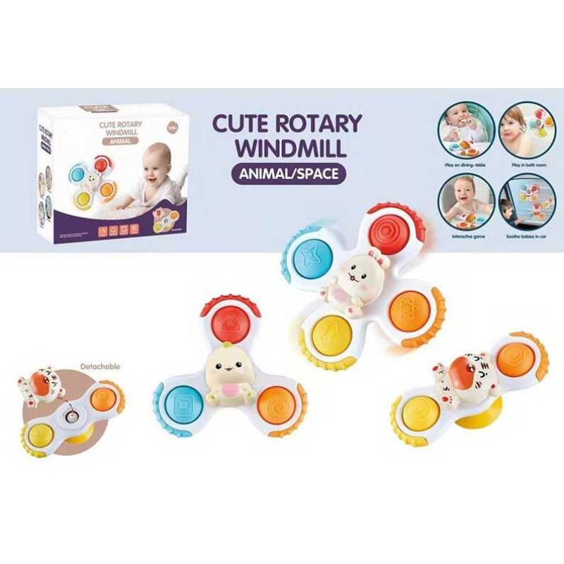 Брязкальце-спіннер B 20 A (72) 3 штуки, сімпл дімпл, тваринки, на присосці, в коробці