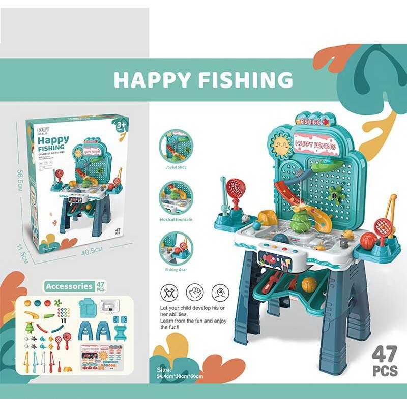 Ігровий столик 8139 (8) “Весела риболовля”, висота 66 см, 32 аксесуари, підсвічування, озвучування англійською, мелодії, в коробці Ігровий столик 8139 (8) “Весела риболовля”, висота 66 см, 32 аксесуари, підсвічування, озвучування англійською, мелодії, в коробці