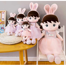 Лялька м`яка M 16985 (270) висота - 40 см, вишите обличчя, з вушками