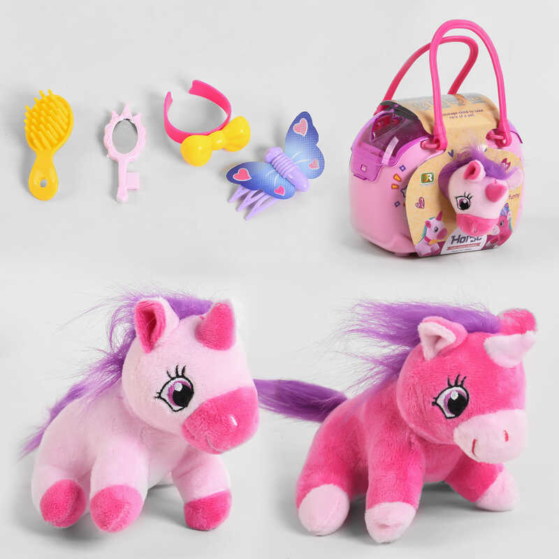 М“яка іграшка “Поні“ DR 5056 (72/2) “Набір для догляду”, вихованець єдиноріг, миска, аксесуари, в переносці М“яка іграшка “Поні“ DR 5056 (72/2) “Набір для догляду”, вихованець єдиноріг, миска, аксесуари, в переносці