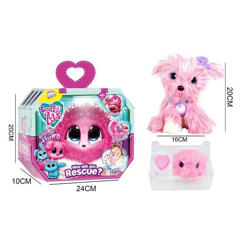 М`яка іграшка 5026 /27/28 (60/2) тваринка дзеркало, щітка для розчісування, в коробці