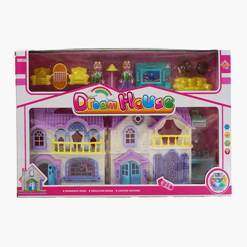 Будинок 8117-1 A (18/2) 24 х 13.5 х 24 см світло, звук, меблі, фігурки, декоративні елементи, домашній улюбленець, в коробці