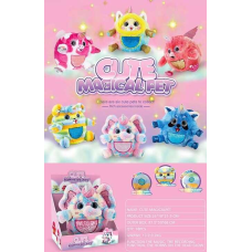 М`яка іграшка 933-56 E (18/2) “Cute Magical Pet”, 6 видів, світло, 3 мелодії, функція запису голосу, двосторонні паєтки, у коробці