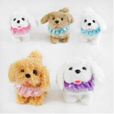 М`яка іграшка C 61331 (144) 5 видів, ВИДАЄТЬСЯ ТІЛЬКИ МІКС ВИДІВ, “Собачка“, 15 см, ходить, гавкає, виляє хвостиком, у пакеті