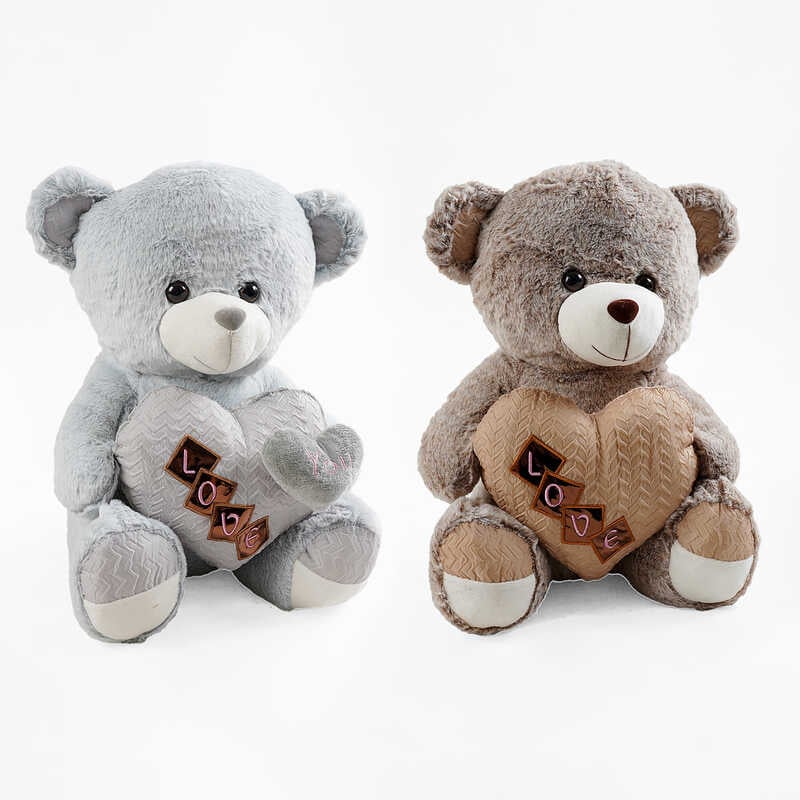 М`яка іграшка D 40787 (36) 2 види, “Ведмедик“, висота 49см, пришите сердечко