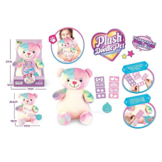 М`яка іграшка DR 5201 (32/2) “Ведмедик”, малюй світлом, ліхтарик у вигляді лапки на батарейках, трафарети, висота 26.5 см, в коробці