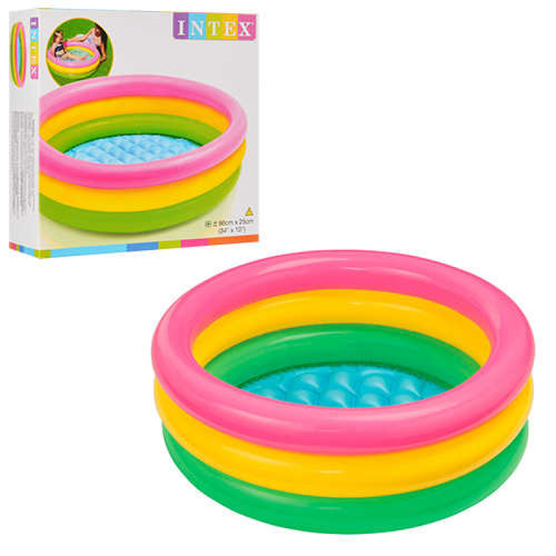 Intex Басейн 58924 NP “Веселка“ (6) розміром 86х25см, обсяг: 51л, вага: 0,55кг, від 1 до 3 років