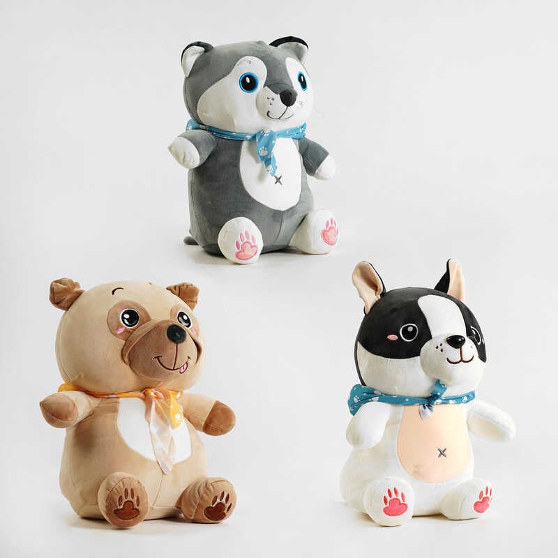 М“яка іграшка M 14697 (60) 3 види, цуценя, висота 39 см