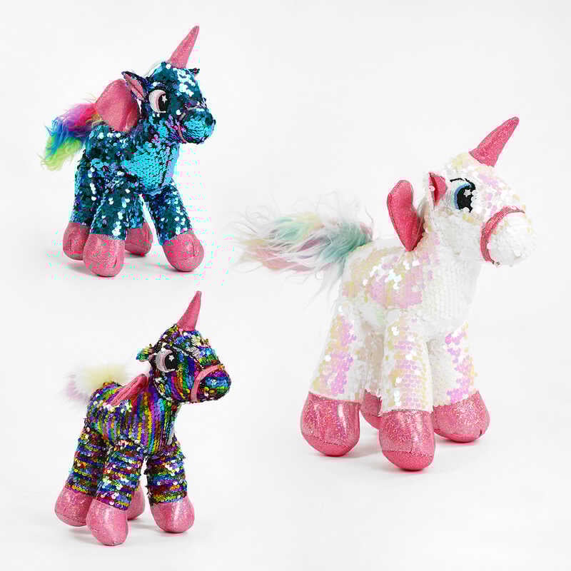 М`яка іграшка M 14746 (200) “Єдиноріжка“, ВИДАЄТЬСЯ МІКС ВИДІВ, 3 кольори, висота 28 см