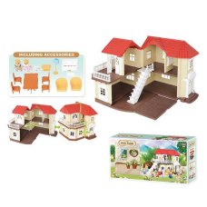 Будиночок “Щаслива сім“я“ 012-01 (6) 2 поверхи, 2 флоксових героя, меблі, світло, в коробці