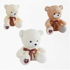 М`яка іграшка M 17380 (30) 3 кольори, “Ведмідь”, висота у сидячому положенні 50 см,  у пакеті, ВИДАЄТЬСЯ ТІЛЬКИ МІКС ВИДІВ