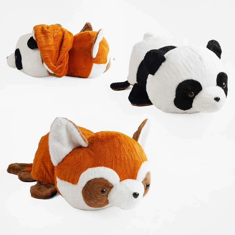 М`яка іграшка M 17658 (25)  2в1, “Панда“, двостороння, довжина 60 см, у пакеті