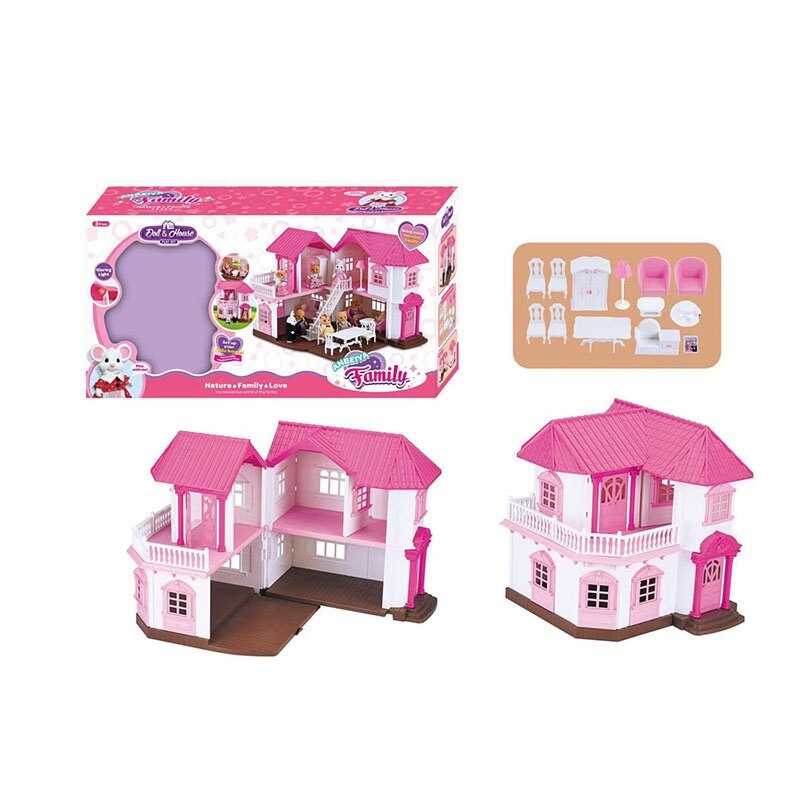 Будиночок “Щаслива сім“я“ 1805 (6) підсвічування, з меблями, в коробці