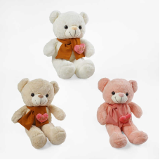 М`яка іграшка M 18056 (50) “Ведмедик”, 3 кольори, висота 54 см, синтепоновий наповнювач, ВИДАЄТЬСЯ ТІЛЬКИ МІКС ВИДІВ