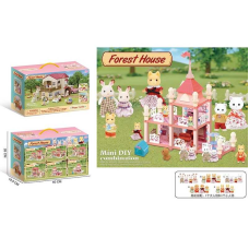 Будиночок 111-434 F (24/2) 2 флоксові тварини, підсвічування, меблі, в коробці