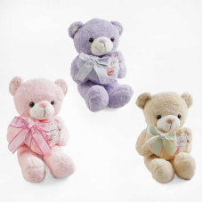 М`яка іграшка M 18114 (56) “Ведмедик“, 3 види, висота 50см, сердечко з бантиком, ВИДАЄТЬСЯ ТІЛЬКИ МІКС ВИДІВ
