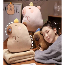 М`яка іграшка M 18207 (50) “Капібара”, 30 см, плед: 140х190 см, муфта