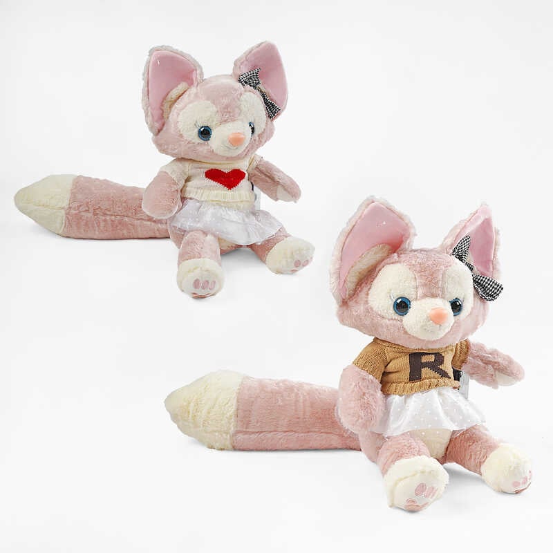 М`яка іграшка M 18246 (50) 2 види, герой, висота 37см, сидяча, пластикові очі, знімний одяг, бантик на вушку