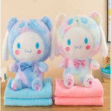 М`яка іграшка M 18275 (50) 2 види, герой, висота 43см, сидяча, бантик, плед: 175х105 см