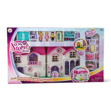 Будиночок 16567 (6) підсвічування, звук домофона, фігурки членів сім“ї та песика, муляжі меблів, побутової техніки, в коробці