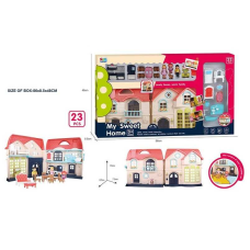 Будиночок 16848 (6) дверний дзвінок, підсвічування ліхтарів, меблі, ляльки, в коробці