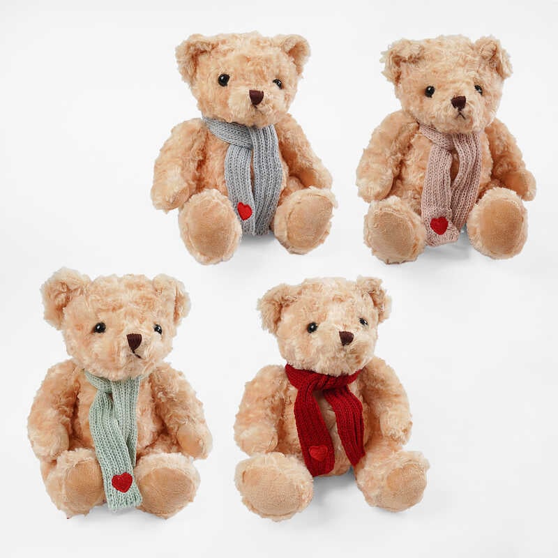 М`яка іграшка M 18507 (200) “Ведмедик”, висота: 24 см, шарф знімається, ВИДАЄТЬСЯ ТІЛЬКИ МІКС ВИДІВ