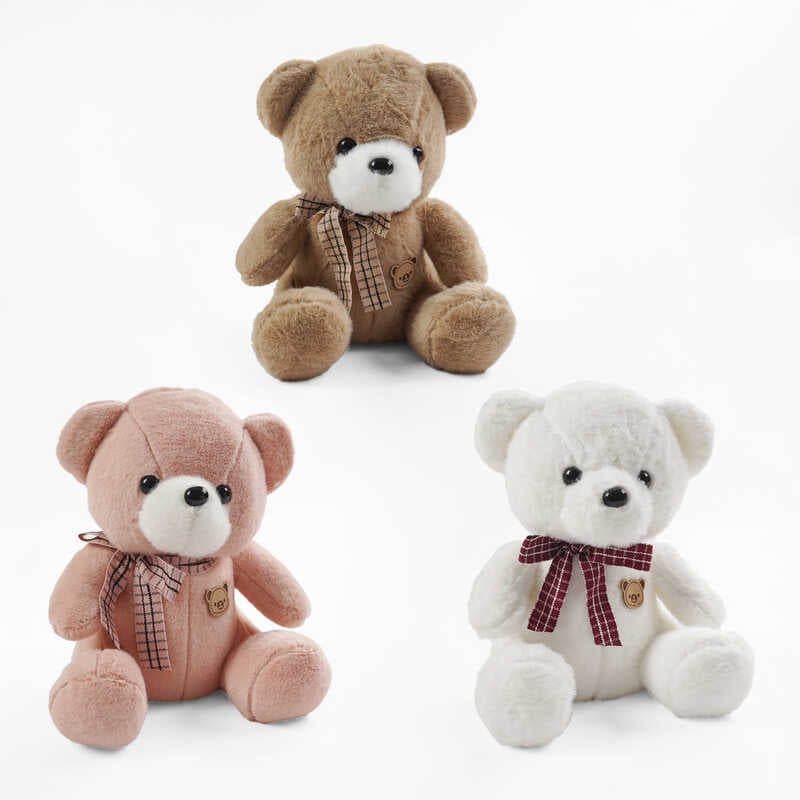 М`яка іграшка M 18519 (100) 3 кольори, “Ведмедик”,  розмір у сидячому положенні - 32 см, ВИДАЄТЬСЯ ТІЛЬКИ МІКС ВИДІВ