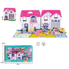 Будиночок 16901 (6) підсвічування, звук домофона, фігурки членів сім“ї, іграшкові меблі, в коробці