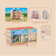 Будиночок 1808 (6) 89 деталей, розсувний, 3 поверхи, меблі, флоксова фігурка, в коробці