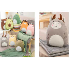 М`яка іграшка M 18744 (50) “Звірятко“, висота 30 см, пледик 205х90 см, ВИДАЄТЬСЯ ТІЛЬКИ МІКС ВИДІВ