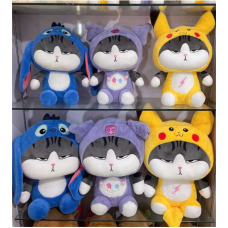 М`яка іграшка M 18798 (90) “Котик“, висота 37 см, сидяча, кумедний вираз обличчя, ВИДАЄТЬСЯ ТІЛЬКИ МІКС ВИДІВ