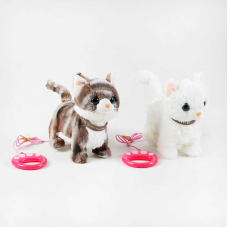 М`яка іграшка M 49125 (36) 2 види, “Котик“, ходить, співає, реагує на дотик, співає пісні англійською, відтворює звуки, у пакеті