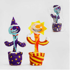 М“яка іграшка С 53127 (100) “Сонце і місяць“, 2 види, звук, світло, функція запису голосу, танцює, h-33 см, в пакеті