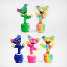М`яка іграшка С 53130 (100) “Кольоровий чудик“, 4 види, звук, світло, функція запису голосу, танцює, h-35 см, в пакеті
