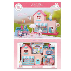 Будиночок 6674 (10) 2 фігурки тварин, меблі, муляжі продуктів, в коробці