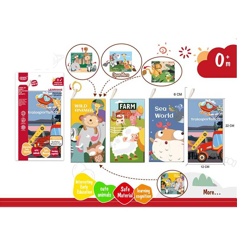 М`яка книжечка 668-230 (240/2) “Свійські тварини”, пискавка, шарудить, кільце для підвішування, в пакеті М`яка книжечка 668-230 (240/2) “Свійські тварини”, пискавка, шарудить, кільце для підвішування, в пакеті