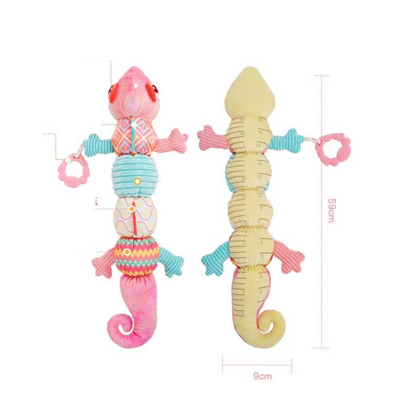 М`яке брязкальце C 64806 (55) “Хамелеон”, дзвіночок, пискавка, шелесткі елементи, прорізувач, ростомір, у пакеті